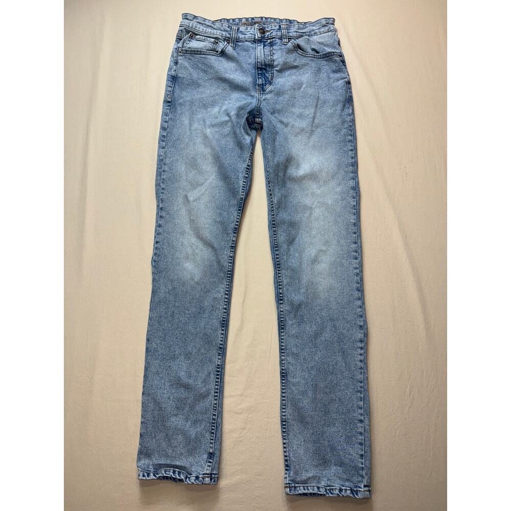 Mens Valor Slim Straight 30 Light Wash Stretch Denim Jeans